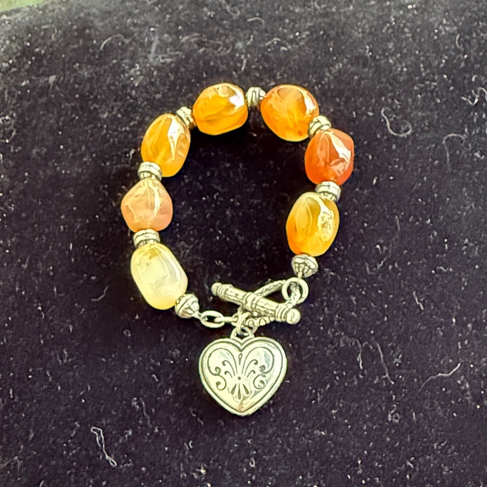 Elegant Orange and Yellow Beaded Bracelet